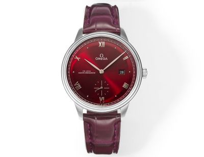 Omega De Ville 41MM 316L Steel 8802 Movement Italian Cowhide Leather Strap Clone Watch